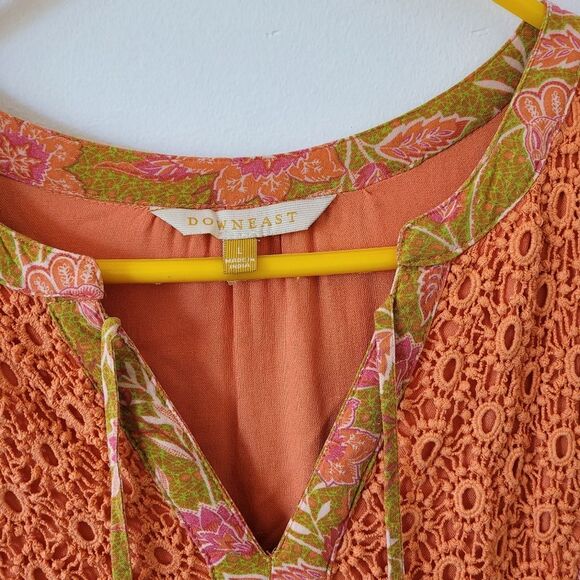 Downeast Floral Tiered Maxi Dress Bohemian Gypsy Hippie Cottage Prairie Large - Picture 9 of 14